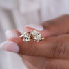 3ct Pear and Round Cut Toi Et Moi Engagement Ring