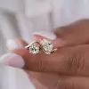 3ct Pear and Round Cut Toi Et Moi Engagement Ring