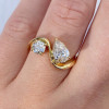 3ct Pear and Round Cut Toi Et Moi Engagement Ring