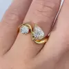 3ct Pear and Round Cut Toi Et Moi Engagement Ring