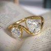 3ct Pear and Round Cut Toi Et Moi Engagement Ring
