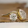 3ct Pear and Round Cut Toi Et Moi Engagement Ring
