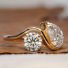 3ct Pear and Round Cut Toi Et Moi Engagement Ring