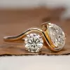 3ct Pear and Round Cut Toi Et Moi Engagement Ring