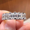 14ctw Emerald Cut Heart Shape Prongs Eternity Ring