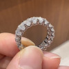 14ctw Emerald Cut Heart Shape Prongs Eternity Ring
