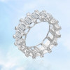 14ctw Emerald Cut Heart Shape Prongs Eternity Ring