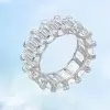 14ctw Emerald Cut Heart Shape Prongs Eternity Ring