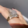6ctw Round and Baguette Cut Clustered Vintage Statement Ring
