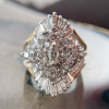 6ctw Round and Baguette Cut Clustered Vintage Statement Ring
