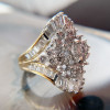 6ctw Round and Baguette Cut Clustered Vintage Statement Ring