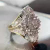 6ctw Round and Baguette Cut Clustered Vintage Statement Ring