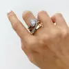 1.5ct Pear Cut Two Tone Intertwined Modern Engagement Ring