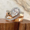 1.5ct Pear Cut Two Tone Intertwined Modern Engagement Ring