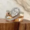 1.5ct Pear Cut Two Tone Intertwined Modern Engagement Ring