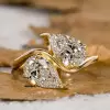 3ctw Pear Cut Asymmetric Toi Et Moi Promise Ring
