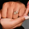 3ctw Pear Cut Asymmetric Toi Et Moi Promise Ring
