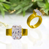 8ct Radiant Cut Tension Set Gold Tone Engagement Ring