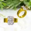 8ct Radiant Cut Tension Set Gold Tone Engagement Ring