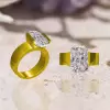 8ct Radiant Cut Tension Set Gold Tone Engagement Ring