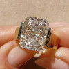 8ct Radiant Cut Tension Set Gold Tone Engagement Ring