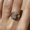 8ct Radiant Cut Tension Set Gold Tone Engagement Ring