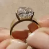 8ct Radiant Cut Tension Set Gold Tone Engagement Ring