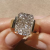 8ct Radiant Cut Tension Set Gold Tone Engagement Ring