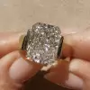8ct Radiant Cut Tension Set Gold Tone Engagement Ring