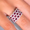 8ctw Oval Cut Blue Sapphire/Ruby Paved Wedding Band