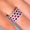 8ctw Oval Cut Blue Sapphire/Ruby Paved Wedding Band