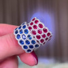 8ctw Oval Cut Blue Sapphire/Ruby Paved Wedding Band