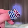 8ctw Oval Cut Blue Sapphire/Ruby Paved Wedding Band