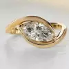 1.5ct Marquise Cut Gold Tone Modern Engagement Ring