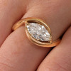 1.5ct Marquise Cut Gold Tone Modern Engagement Ring