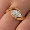1.5ct Marquise Cut Gold Tone Modern Engagement Ring