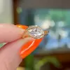 1.5ct Marquise Cut Gold Tone Modern Engagement Ring