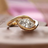 1.5ct Marquise Cut Gold Tone Modern Engagement Ring