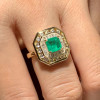 1.2ct Emerald Vintage Halo Dainty Engagement Ring