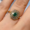 1.2ct Emerald Vintage Halo Dainty Engagement Ring