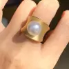 12MM Pearl Modern Sculptural Engagement Ring