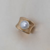12MM Pearl Modern Sculptural Engagement Ring