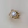 12MM Pearl Modern Sculptural Engagement Ring