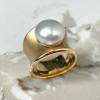 12MM Pearl Modern Sculptural Engagement Ring