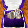 Channel Set Round Cut Gold Tone Wide Wedding Band