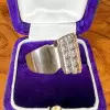 Channel Set Round Cut Gold Tone Wide Wedding Band