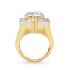 4ct Emerald Cut White Sapphire Two Tone Cocktail Ring