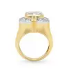 4ct Emerald Cut White Sapphire Two Tone Cocktail Ring
