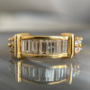 Round and Baguette Cut Art-deco Simple Knot Wedding Band