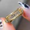 Round and Baguette Cut Art-deco Simple Knot Wedding Band